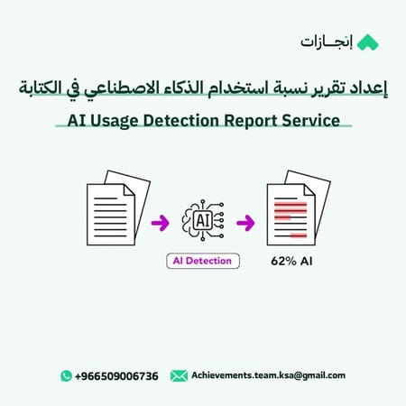 إعداد تقرير نسبة استخدام الذكاء الاصطناعي في الكتابة (AI Usage Detection Report Service)