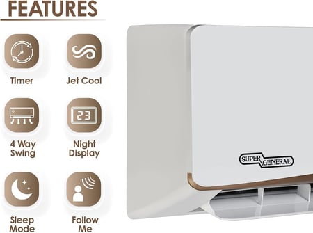 مكيف سوبر جنرال سبليت مقاس 24 بارد نحاس الأصلي