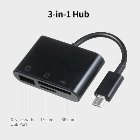 محول 3 فى 1 من MICRO الى ( USB + Memory card )