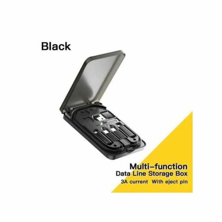 صندوق تخزين السفر مربع الشكل مع مجموعة دبوس حامل الهاتف Essager شاحن سريع 60 واط USB C إلى TypeC كابل لايتنينج