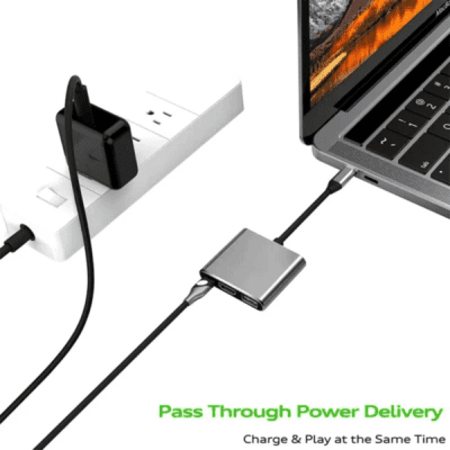 محول 3 فى 1 من TYPE C الى ( USB + HDMI + TYPE C )