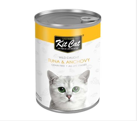 كت كات معلبات التونة و الأنشوقة طعام رطب للقطط 400جرام
