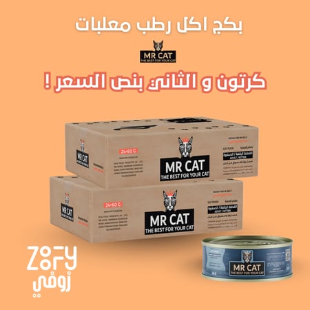 بكج معلبات اكل رطب مستر كات - 2 كرتون