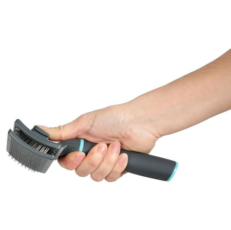 زولكس مشط حديد للكلاب مع زر تحرير الشعر الخشن