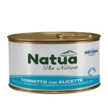 ناتوا طعام للقطط معلبات بنكهة التونا مع صغار السمك 85جرام
