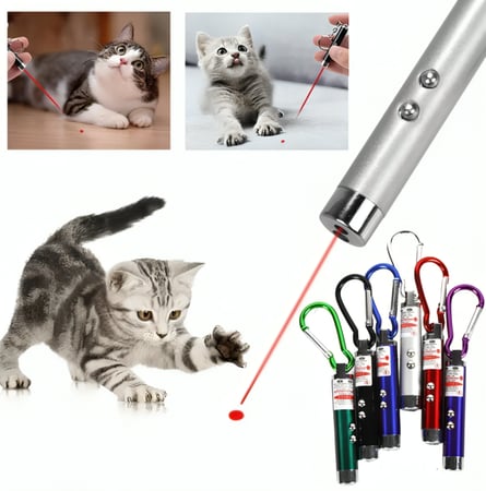 لعبة ليزر للقطط - لتدريب الحيوانات الاليفة - ألوان متعددة