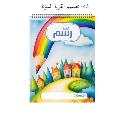 كراسة رسم A4 مخصصة بالاسم - تصاميم 41-44