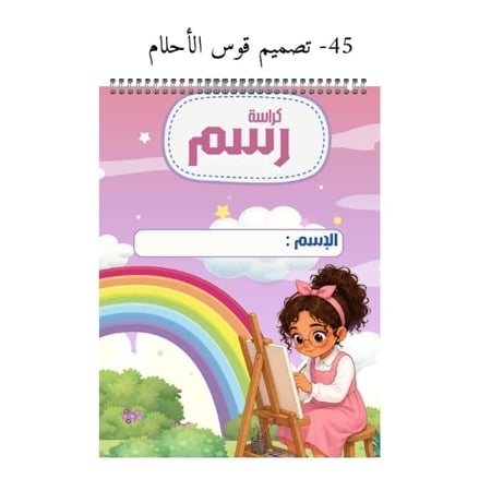 كراسة رسم A4 باسم الطالب - تصاميم 45-48
