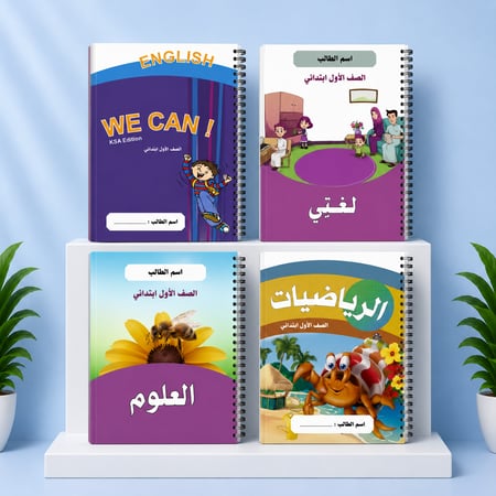 دفتر مدرسي بتصميم الصف الأول