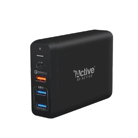 منصة شحن 3 منافذ USB و منفذ Type-C بقوة 75  أسود