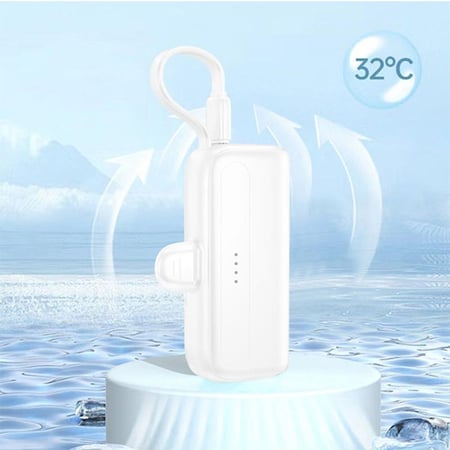 شاحن متنقل L35بسعة 5,000 ملي أمبير-أبيض