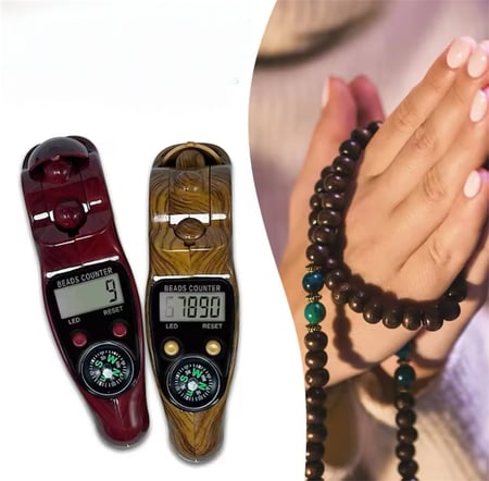 مسبحة صلاة مع عداد رقمي ١٢ قطعة بالوان عشوائيه