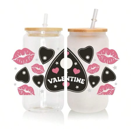 كوب زجاجي قلوب 7