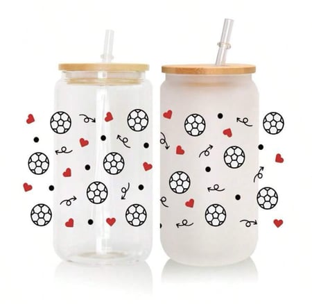 كوب زجاجي كورة قدم 4