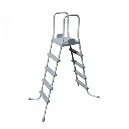 مسبح أعمدة مستطيل رصاصي مع فلتر رمل برأسين وسلم وغطاء وحافظة كلور 9.5×4.8×1.3متر يتسع 30 شخص