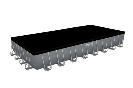 مسبح أعمدة مستطيل رصاصي مع فلتر رمل برأسين وسلم وغطاء وحافظة كلور 9.5×4.8×1.3متر يتسع 30 شخص