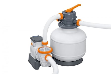 مسبح أعمدة مستطيل رصاصي مع فلتر رمل برأسين وسلم وغطاء وحافظة كلور 9.5×4.8×1.3متر يتسع 30 شخص