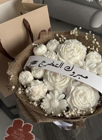 White candles bouquet