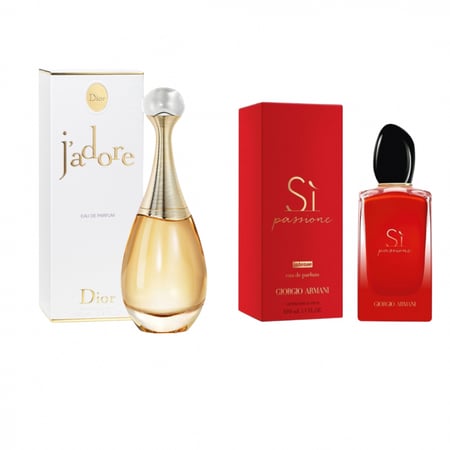 ثنائية العطور الفاخرة – Dior J’adore & Armani Si Passione