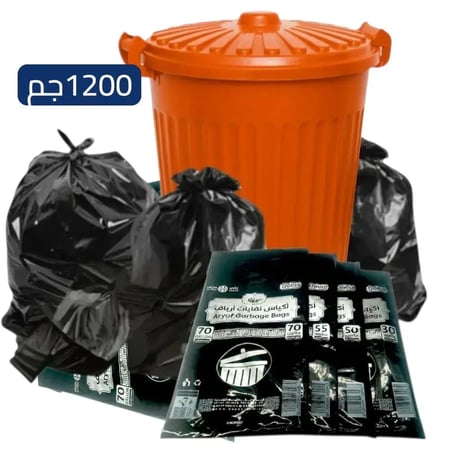 أكياس نفايات عالية السماكة 1.2 كيلو 30-50-55-70 جالون القوة الفائقة من
