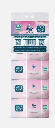 5 علب مناديل 300منديل مفرد ثلاث طبقات
