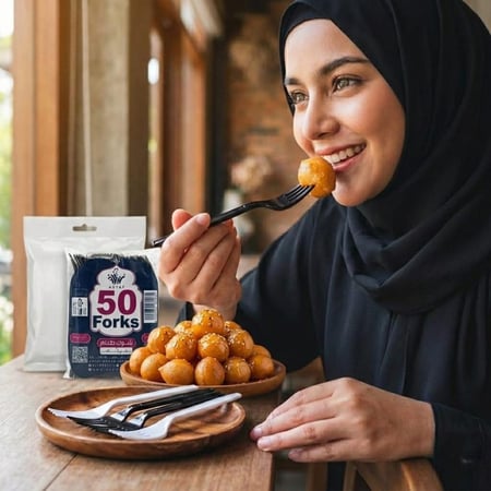 تجربة الاكل بشوك الطعام