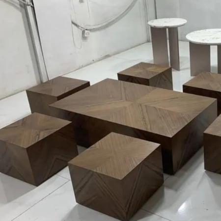 طاولة ارضيه خشب قشره الجوز1+6