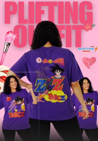 Purple Energy Anime Tee 	•	تيشيرت زِد جرافيك بنفسجي