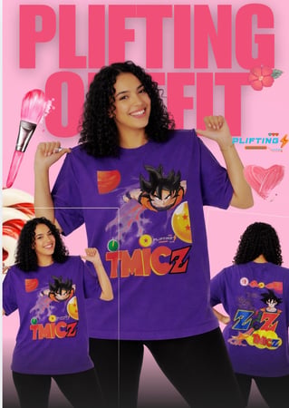 Purple Energy Anime Tee 	•	تيشيرت زِد جرافيك بنفسجي