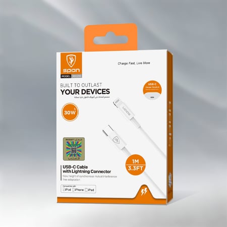 كيبلSPON تايب سي ايفون 30 وات