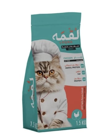 لقمه طعام جاف للقطط البالغة بالدجاج 1.5 ك