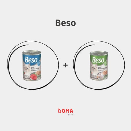 معلبات بيسو للقطط البالغه 1+1