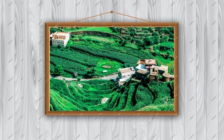 منظر للمدرجات الزراعية بوادي الجنية - محافظة الداير