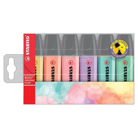 طقم أقلام تظهير 6 لون باستيل - STABILO