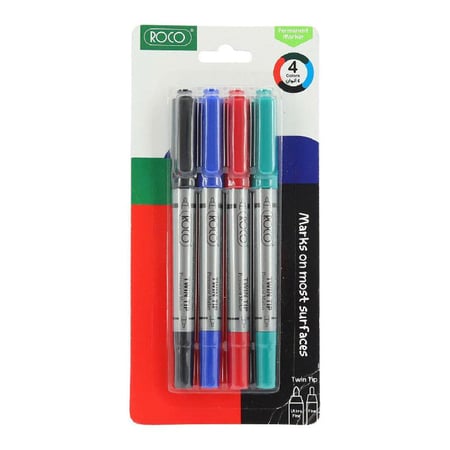 أقلام ماركر ثابتة ذات رأس مزدوج  - ROCO
