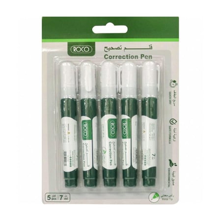 أقلام تصحيح 5 حبات ROCO - 7ml