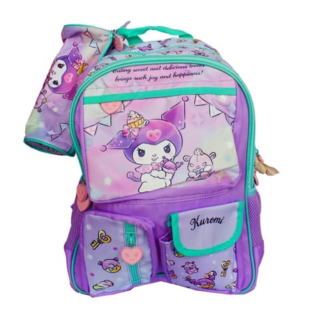 شنطة ظهر بطبعات كورومي مع مقلمية - 16 بوصة