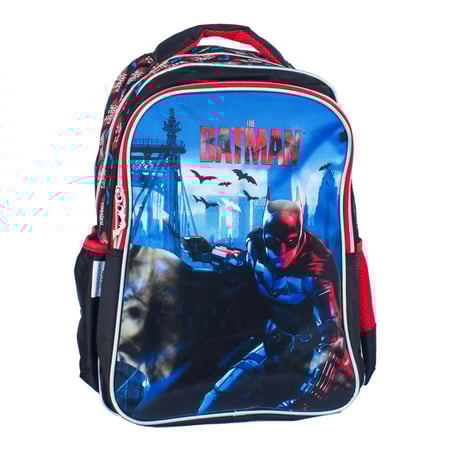 شنطة ظهر مدرسية بتصميم باتمان باللون الاسود 16 انش