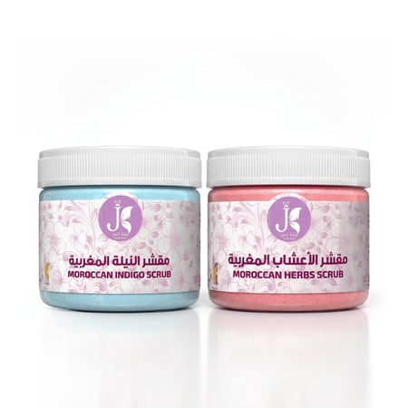 بكج مقشر النيلة المغربي + مقشر الأعشاب المغربية (منتج +منتج آخر بريال واحد بس )