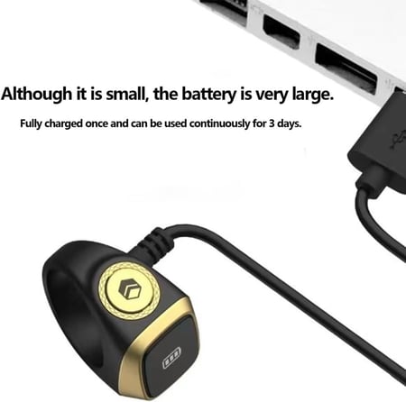 خاتم الذكر والتسبيح الذكي، بلون أسود، خاصية التذكير بتوقيت الصلاة للمسلم، شاشة led، اتصال بلوتوث، خيارات بتوقيتات متعددة- 20 ملم (أسود)
