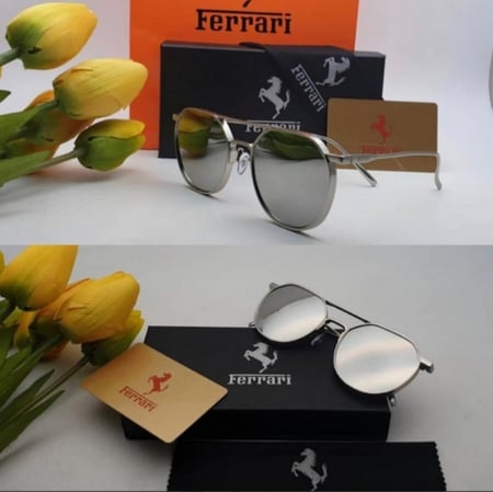 نظارة ماركة فيراري فضي كامل