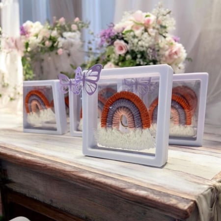 توزيعات ميدالية السحابة منسقة بثيم فراشة (12) حبات