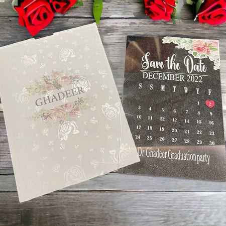 بطاقة دعوة زواج خاصة بالاكريلك