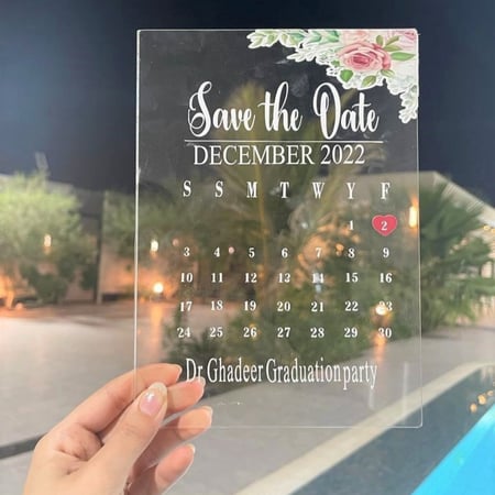 بطاقة دعوة زواج خاصة بالاكريلك