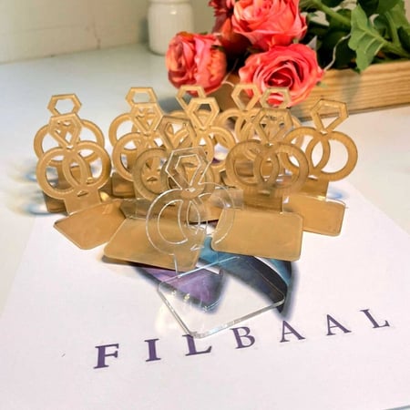 اكريلك توزيعات تصميم خاتم (12 حبات)