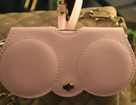 حامل نظارات وردي من الداخل قماش يحمي النظاره من الخدوش