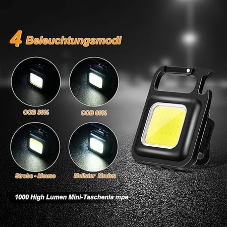 مصباح يدوي صغير فائق السطوع مربع قابل لاعادة الشحن