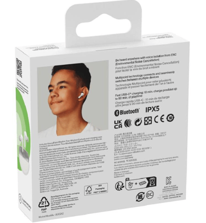 سماعة بيلكن اير بودز داخلية Belkin True Wireless Earbuds أبيض