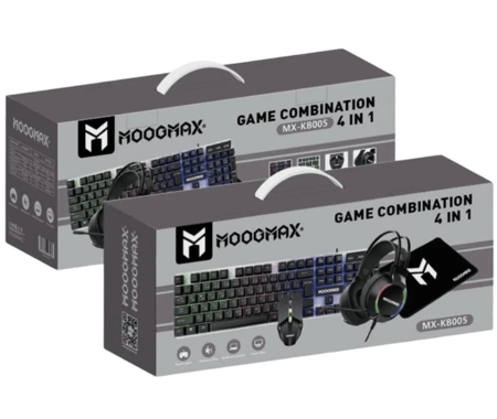 موج ماكس | بكج قيمنق 4 في 1 كيبورد + سماعة + ماوس + ماوس باد - اسود