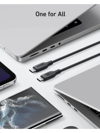 سلك شاحن انكر تايب سي الى تايب سي 0.9 متر - اسود